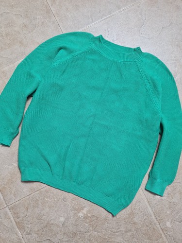 Weekend Max Mara, Vintage WEEKEND MAX MARA Relaxed Fit Green Knit Crew-Neck Sweater Authentic
