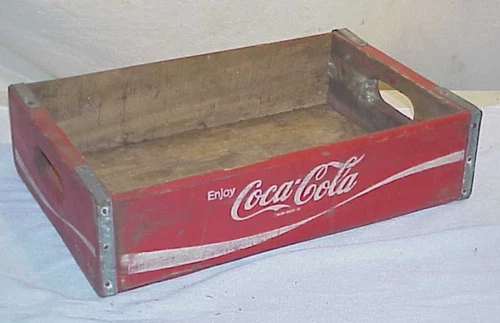 Vintage Coca-Cola Wooden Crate Red Wood 12-16 Bottle 1970’s