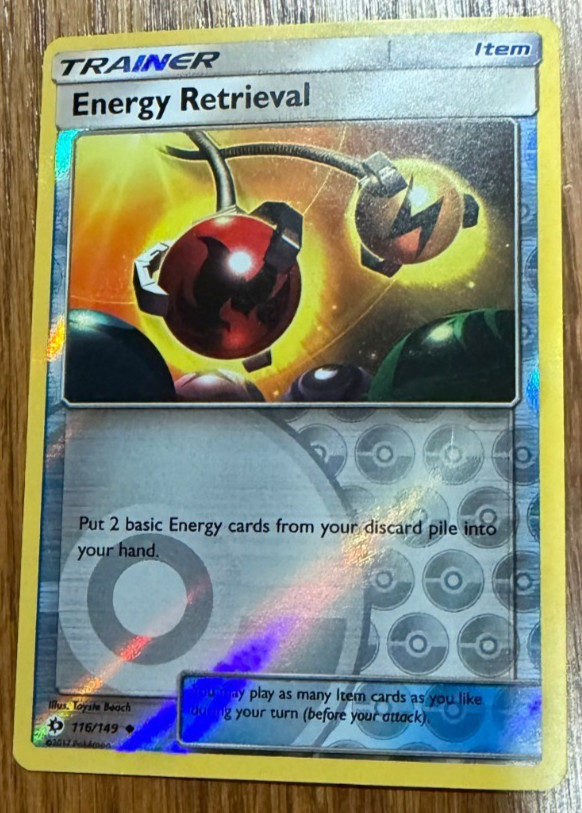 Energy Retrieval 116/149 Holo Rare Trainer Item Pokemon Sun & Moon Base Set Play