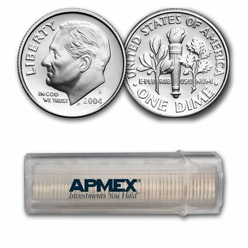 2004-S Roosevelt Dime 50-Coin Roll Proof