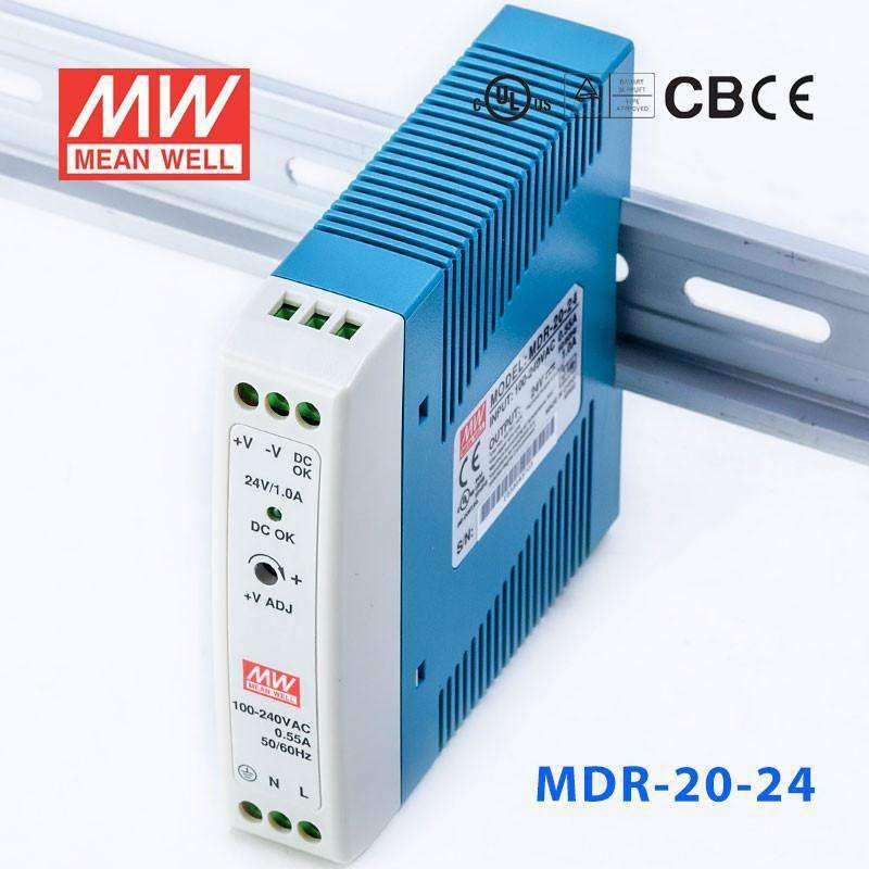 MEAN WELL MDR-20-24 Power Supply - USA Stock