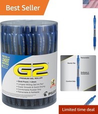 G2 Gel Roller Pen, Retractable and Refillable, Bold Point 1 mm, Blue Ink, 36...