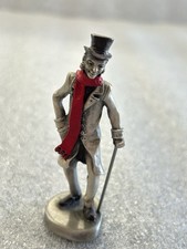 Hudson Pewter Villagers #4835 Grandpa Todd W/Red Scarf & Walking Cane. EC W/Box.