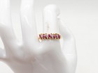 Estate $500 Natural Ruby Diamond .50ct 14k Yellow Gold Sterling Silver Band Ring — photo 1