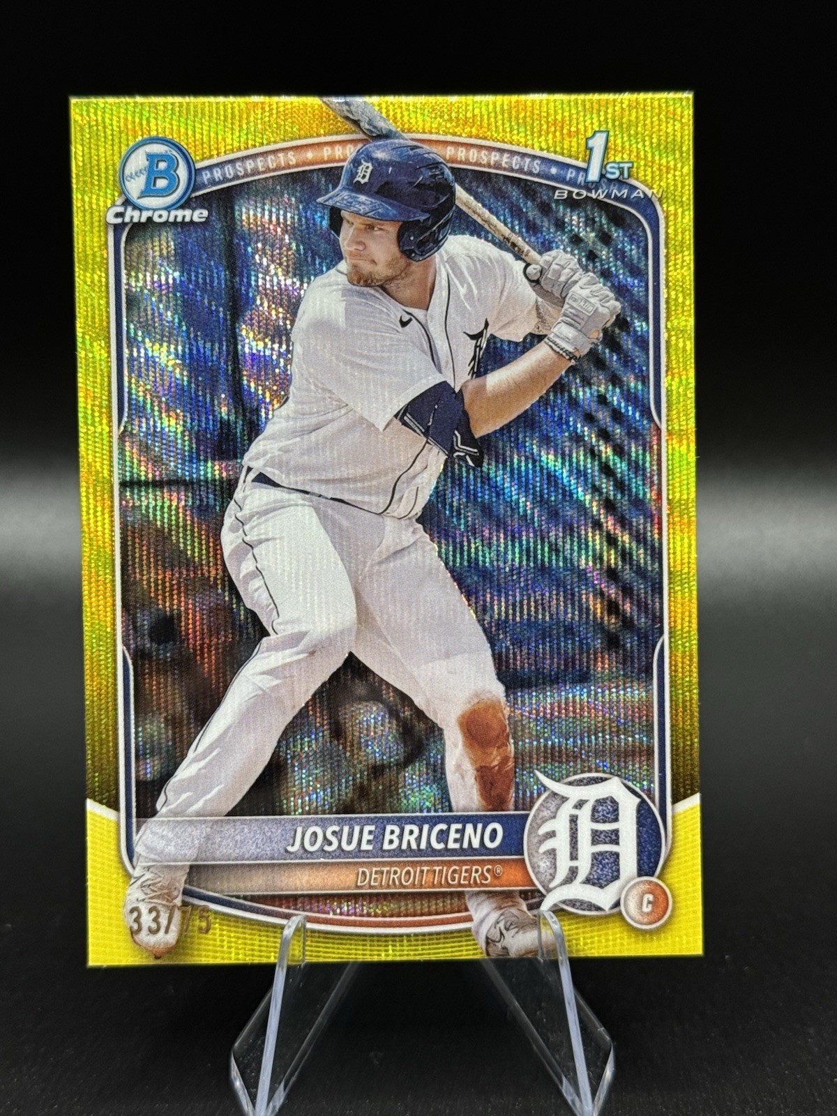 2025 Bowman Josue Briceno Chrome Yellow Wave Refractor 1st /75
