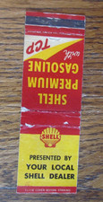 SHELL GAS STATION MATCHBOOK COVER: EMPTY 1950s MATCHCOVER -A20