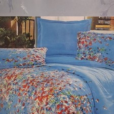 Big Home Super Soft Quilted Floral king set Bedspread Blue 3 Piece Set