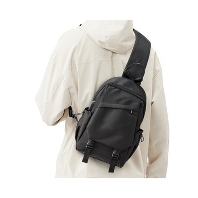 Black Sling Bag for Men Women, Mini Anti Theft One Strap Motorcycle Sling Bac...