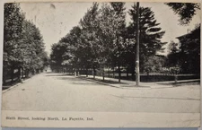 Vintage Postcard Sixth Street Looking North Lafayette Indiana  AA119