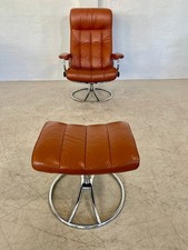 Vintage Retro Ekornes Stressless Reclining Lounge Chair & Stool 1960,s