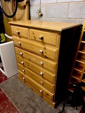 Solid Pine Chest of 7 Drawers - Bedroom Storage Unit EXCELLENT CONDITION
