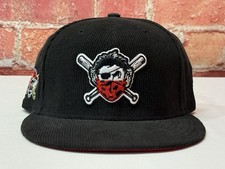 🔥New Era Pittsburg Pirates Covid Mask Black Corduroy Red UV Jolly Roger Hat