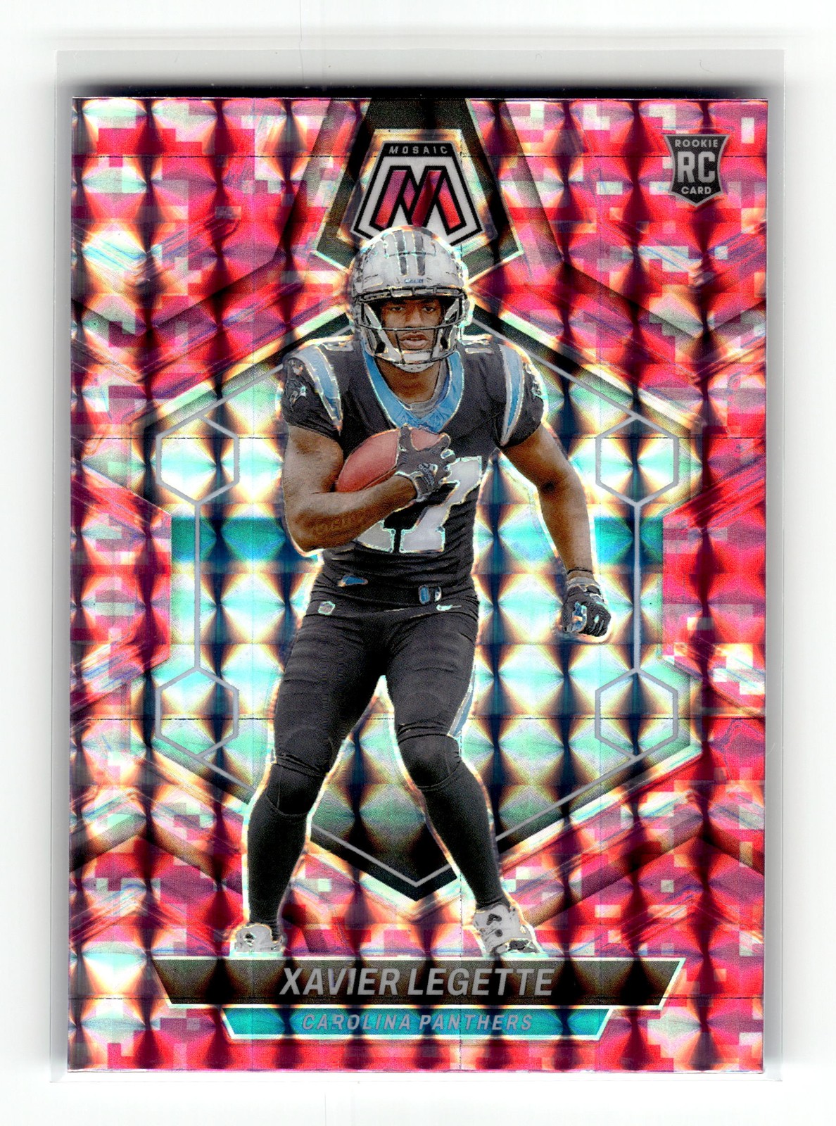 Xavier Legette 2024 Panini Mosaic #332 Carolina Panthers Mosaic Camo Pink RC