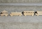 Large Handmade Wood Toy Train Set 6 cars 42in. Rare Handcrafted Primitive  — photo 4