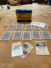 Vintage 1938 Parker Brothers "Flinch" Card Game Blue Box Complete  Instructions