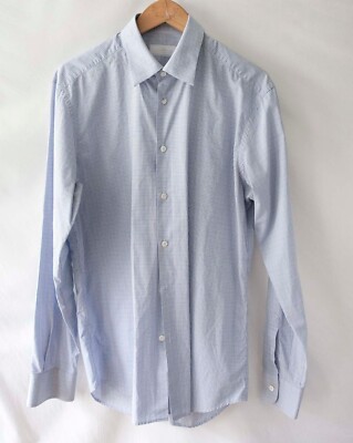 Prada Shirt Size 16/41 Blue Plaid *15z0612p