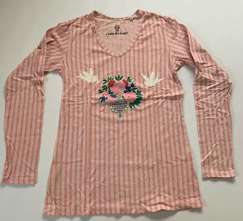 Celia Birtwell Long Sleeve Light Pink Stripped Top