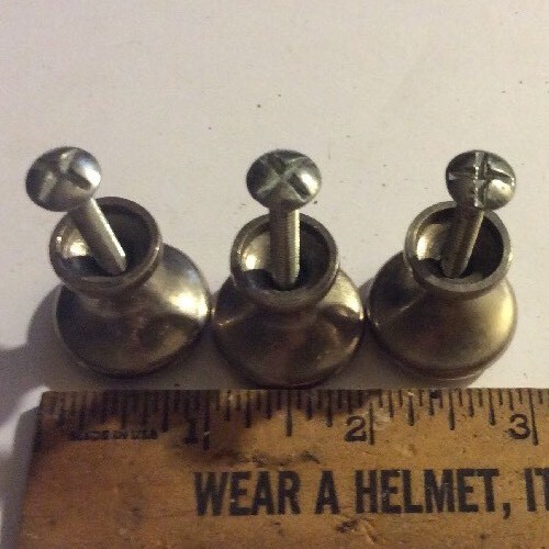 Lot Of 3 Matching Single Screw Mount Stainless Steel Style Handles Draw Pulls 1" - Picture 6 of 10