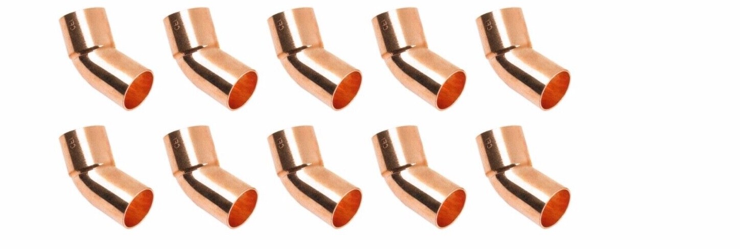 (lots of 10) 3/4" 45° degree Street Copper Elbow Fitting (FTG x C)