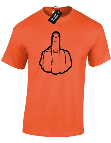 Middle Finger Silhouette Funny Rude Design Swearing Unisex T-Shirt - Bild 7 von 11
