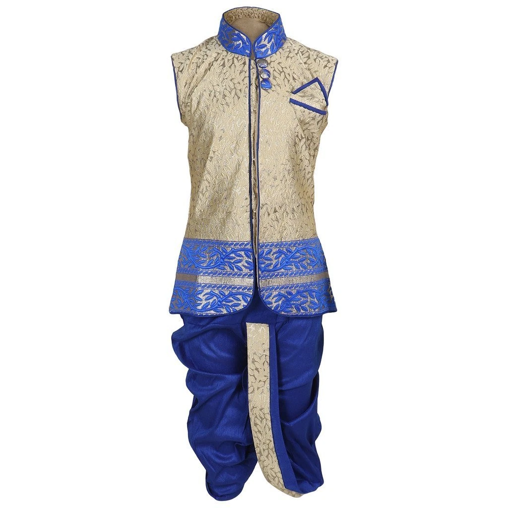Indian ethnic Angrakha And Dhoti Set for boys in Royal Blue 3T & 4T NWT!!