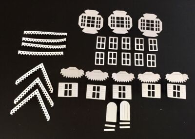Tim Holtz Village Die Cuts * Village Fixer-Upper * White Cardstock * One Set