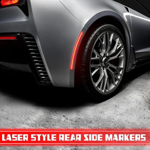 Luces marcadoras laterales LED delanteras y traseras transparentes aptas para Corvette Stingray 2014-2019 - Imagen 8 de 10