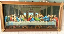 Paint By Number Painting~The Last Supper Jesus Handcrafted Frame 30x15”