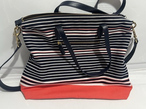 Sac à Main Bandoulière Talbots Canvas Rayé Multicolore - Occasion Printemps