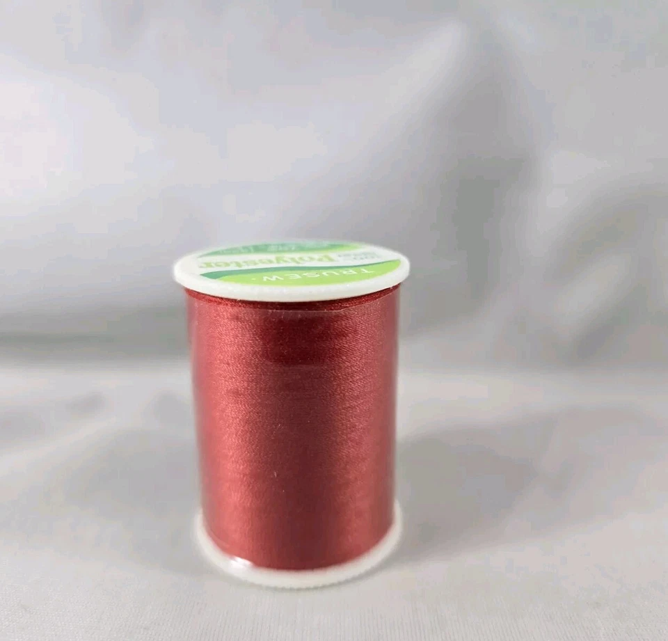 Trusew Red 100% Spun Polyester Thread Spool 200 Yards Sewing 128A - Image 2 of 4