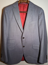 SUITSUPPLY Pure Wool Super 130 Suit Jacket Blazer Vitake Barberis Canonico