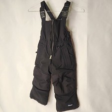 Lands End Squall Toddler Insulated Snow Bib Black Kids Boys Girls sz 2T