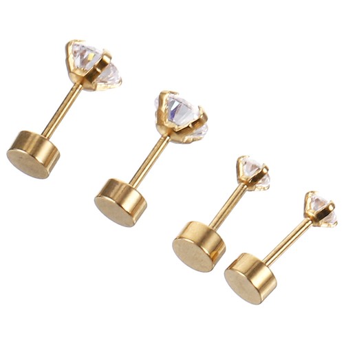 Lot De 12 Boucles D'oreilles Zircon – Acier Inoxydable, Mode Femme, Neuves