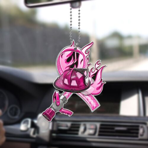 Breast Cancer Awareness Car Ornament, Breast Cancer Pink Ribbon October Ornament - Picture 1 of 3