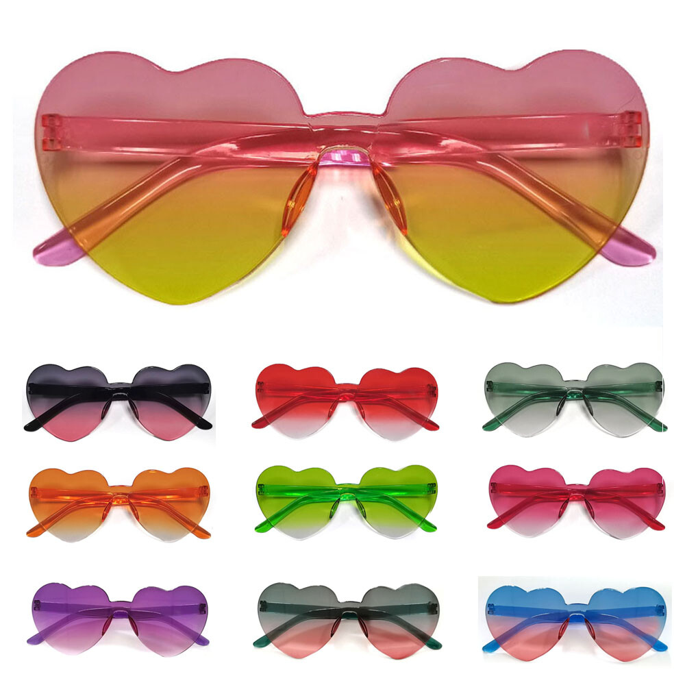 Women’s Heart-Shaped Spectacle Frames with Flat Mirror Decorative Eyewear