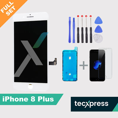 iPhone 8 Plus Display Ersatz Retina Bildschirm LCD TouchScreen Glas 3D Weiß