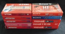 Audio Cassette Tapes - 10, Mixed - New, Sealed, Unrecorded, Blank