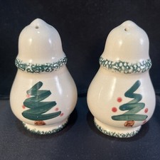 Christmas Tree Green sponge salt and pepper shaker set - no scratches or chips