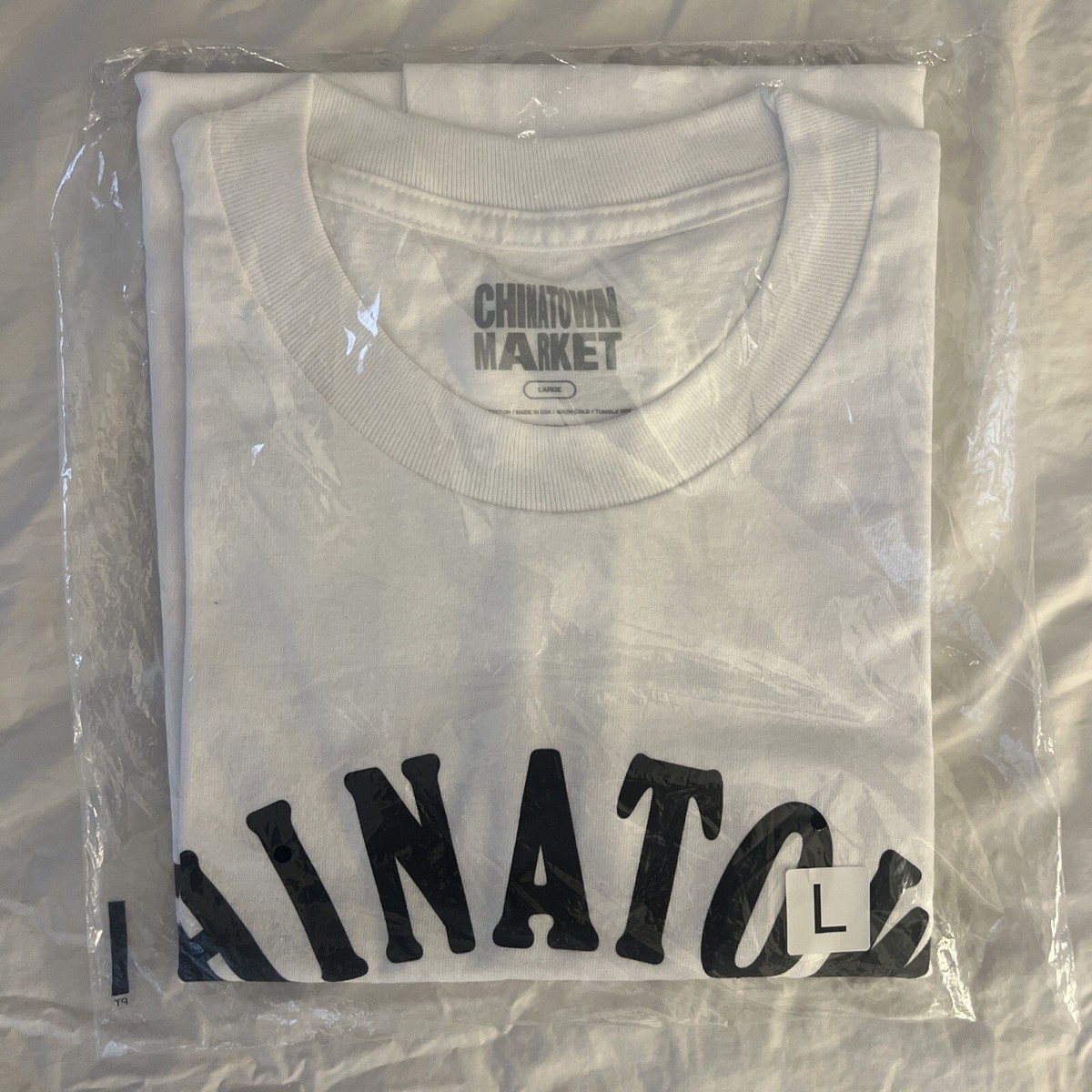 Chinatown Market x Mike Tyson White Tee Shirt Smiley Tattoo Sz