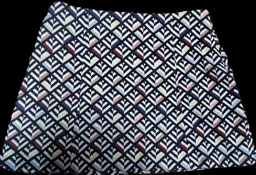 🛍 Zara Minirock mehrfarbig geometrisches Muster Baumwollmischung Damen ~ L M3020 - Bild 1 von 15