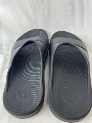 OOFOS Black and Gray Flip-Flop Sandals with Green Accent 9M-11W OOFOS OOahh Sport Men main image 3