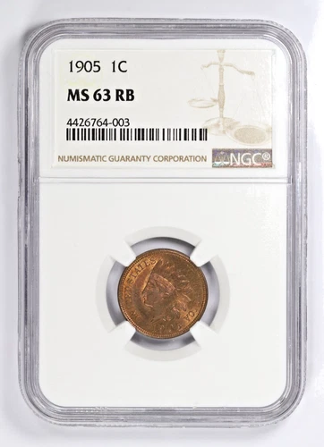1905 Indian Head Cent 1C NGC MS 63 RB Red Brown