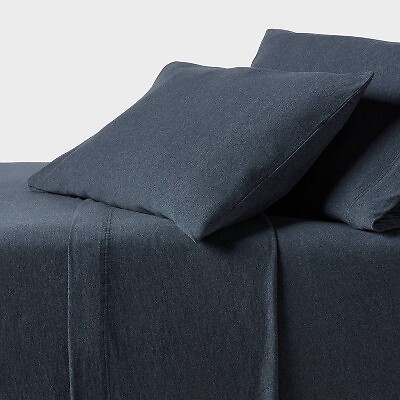 Full Cotton Jersey Sheet Set Heather Blue - Threshold