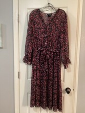 Women's Dress Size 20 Sheer Top W/Knee Length Lining