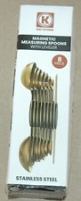 Magnetic Measuring Spoons Set Stainless Steel with Leveler-8 pcs, Gold