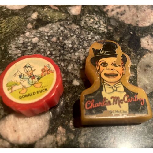 Awesome 1940's bakelite Character Pencil Sharpeners - Charlie Chaplin and donald - Picture 1 of 4