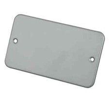 2 Gang Blank Plate Metal Clad Scolmore Click Mode CL061 Essentials (Pack of 2)