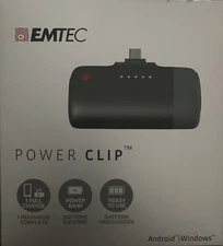 Emtec Power Clip Portable Cell Phone Charger Android/Windows Sealed Micro USB