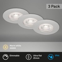 Led Einbauleuchten Dimmbar 3Er Set IP44 5 W Silber Kunststoff Briloner