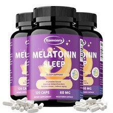 Melatonin 60mg - Night Sleep Aid, Fall Asleep Faster, Improve Sleep Quality